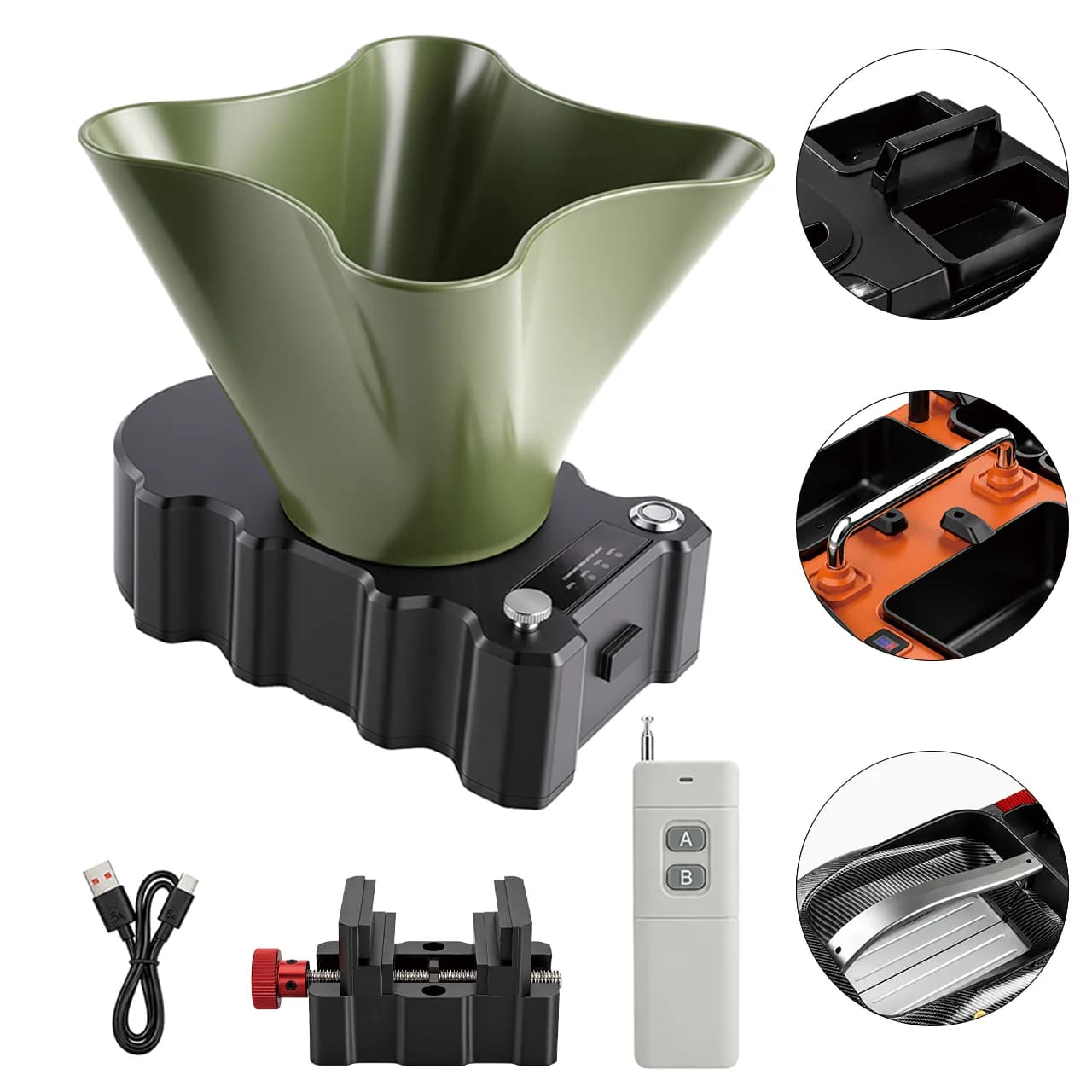 Diffuseur d'appâts à distance pour bateau de pêche RC 360 °   Accessoire de mise à niveau pour distr
