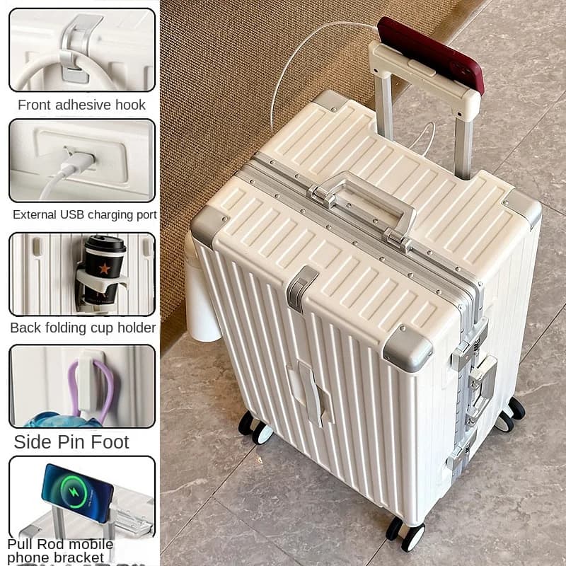 Valise grande capacité 30 pouces, robuste et durable, en ABS+PC, avec cadre en aluminium, valise à r