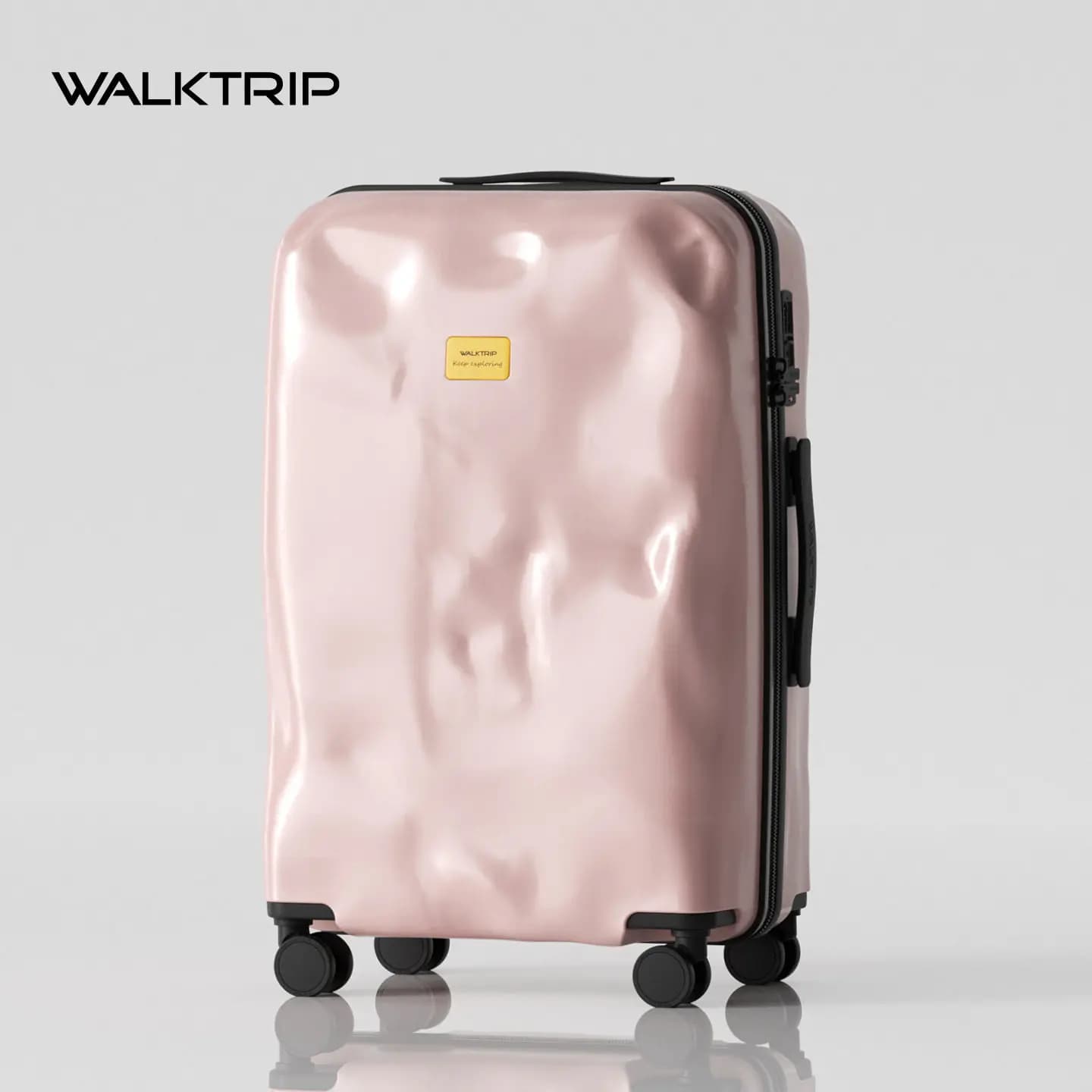 Valise embossée Walktrip, robuste et durable, bagage à main 20 pouces pour hommes et femmes, valise 
