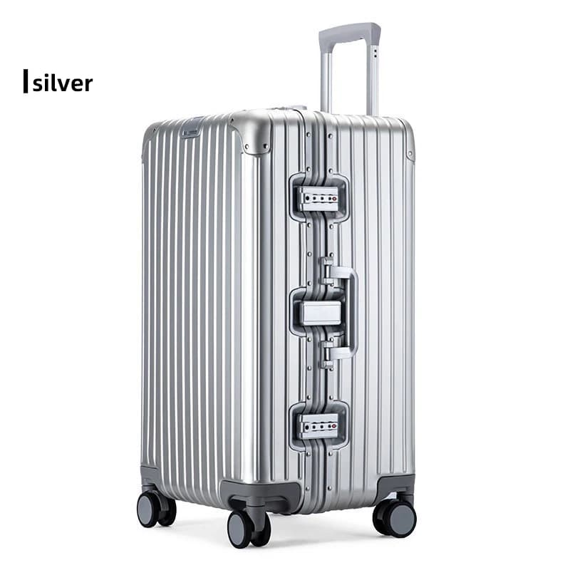 Valise de voyage en alliage aluminium-magnésium, bagage à roulettes, bagage cabine
