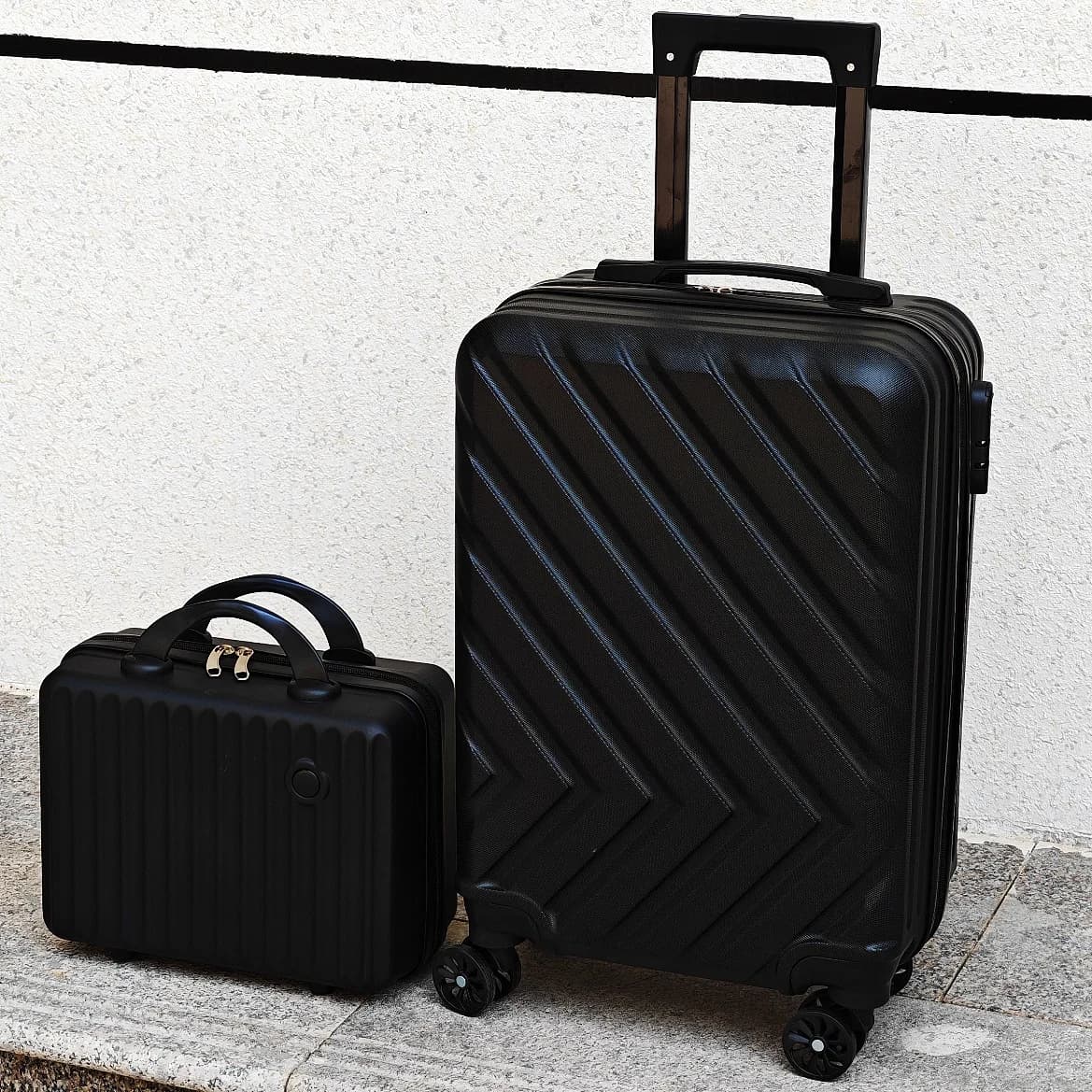 2 pièces, boîtier de chariot de 20 pouces et combinaison de valise de 14 pouces, roue universelle, c