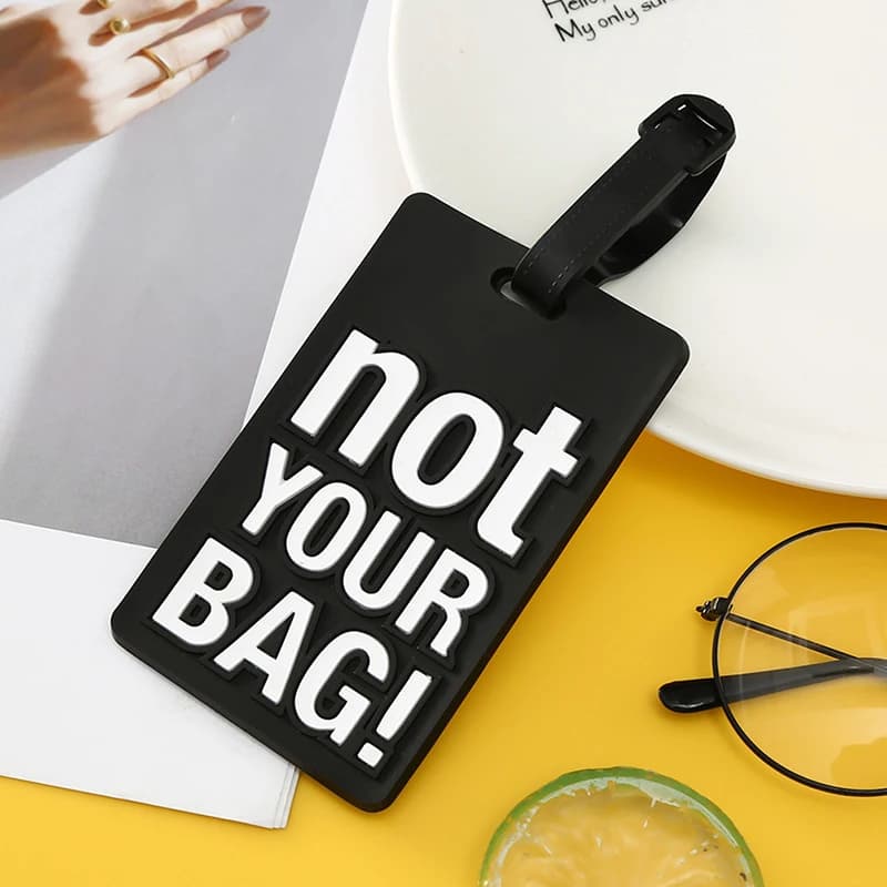 1 pièce Étiquette de bagage géométrique souple en silicone PVC pour identification de valise, access