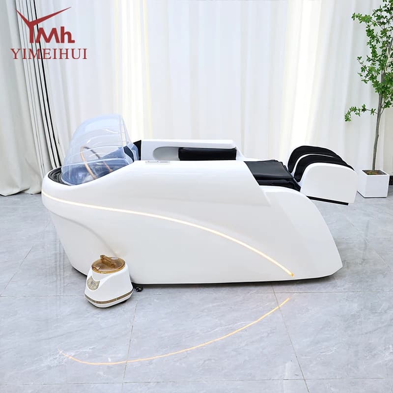 Salon tête Spa shampooing lit de Massage en cuir synthétique tête thérapie lit automatique Massage s