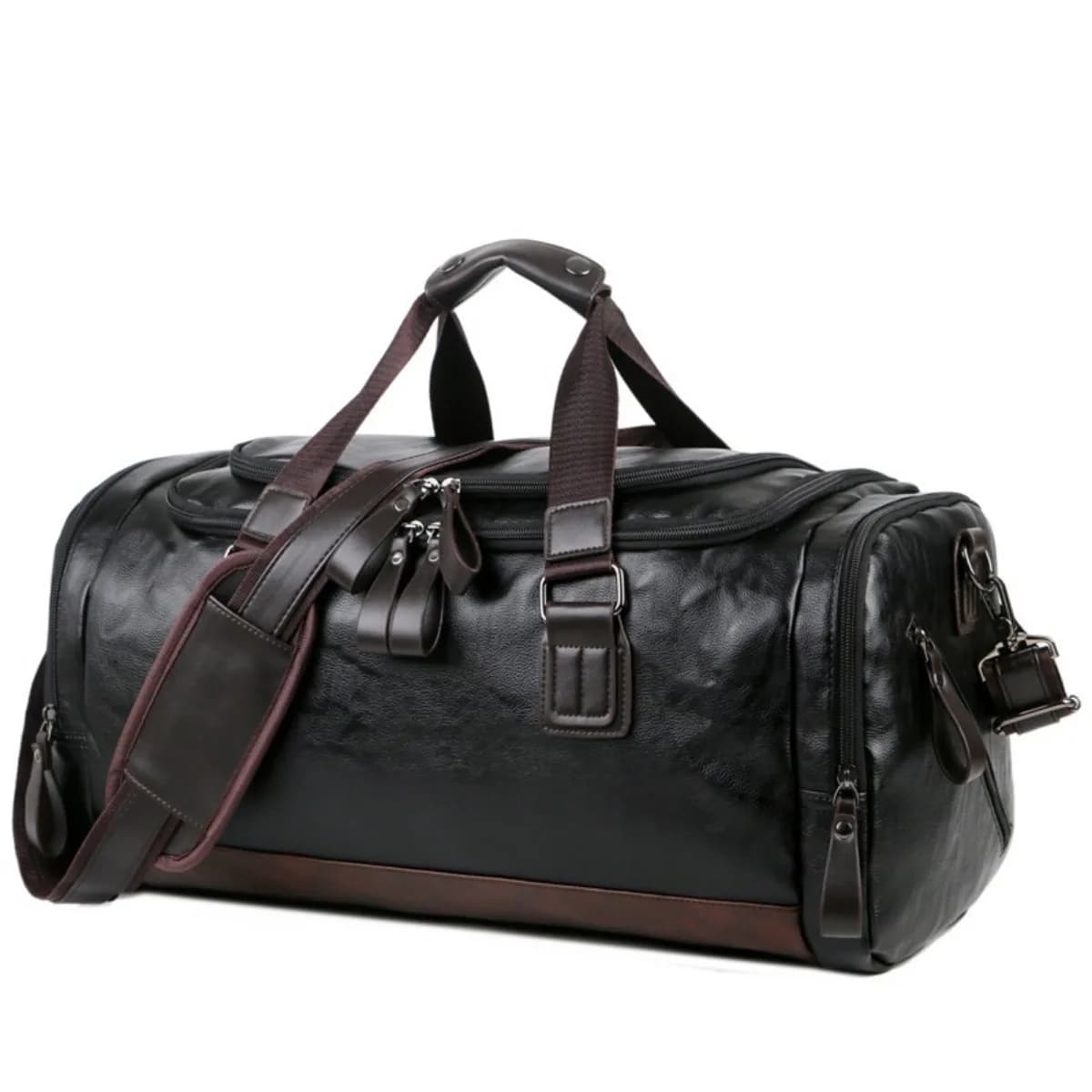 Hommes de haute qualité voyage week-end sacs sac de sport en cuir sac polochon de nuit sport bagages