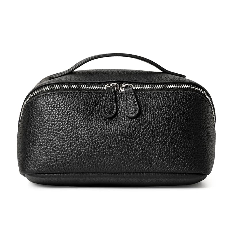 Aidrani - Nouvelle Trousse de Toilette en Cuir Véritable Style Simple pour Femme, Grande Capacité, P