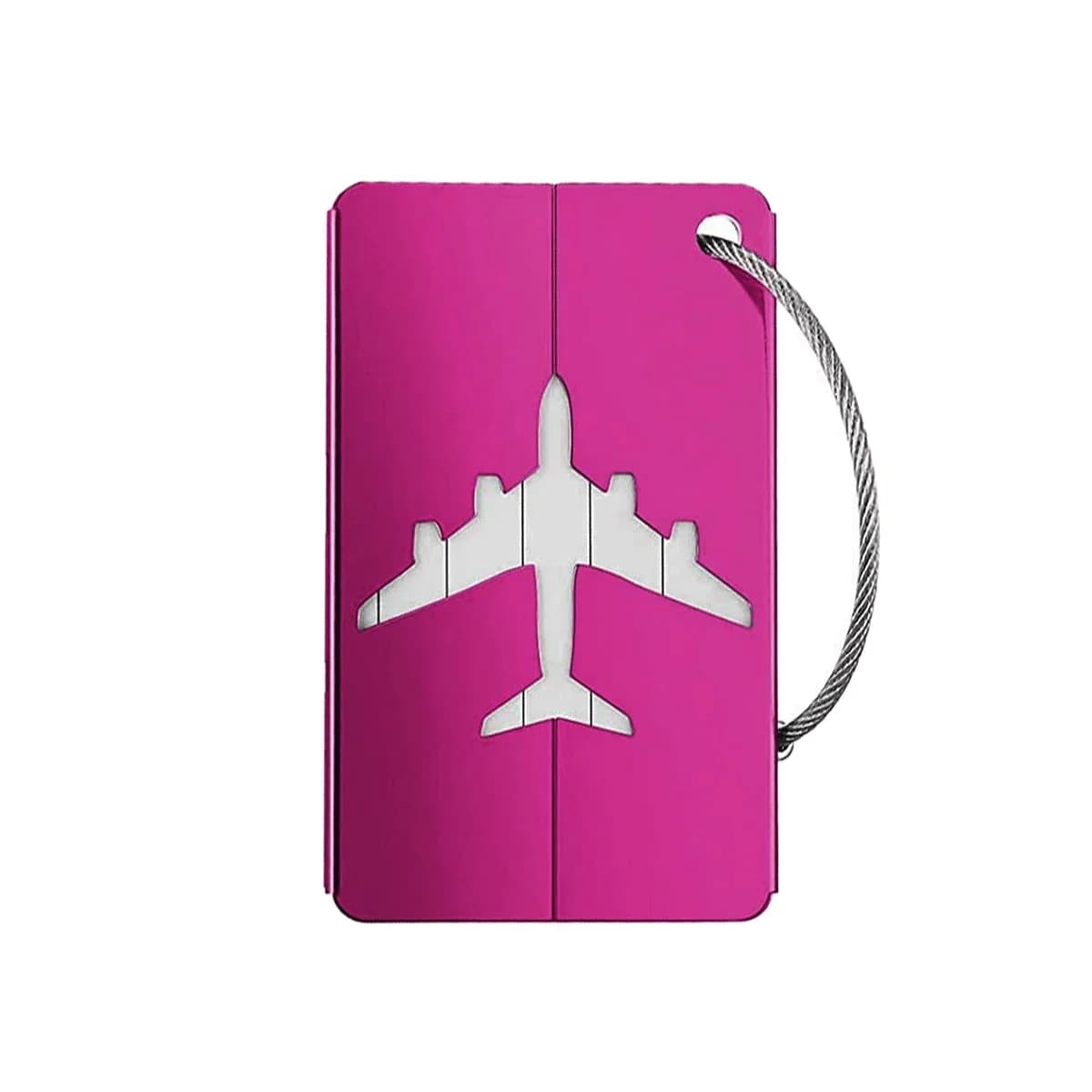 Étiquette de bagage d'avion en alliage d'aluminium avec nom, étiquette de bagage de voyage, carte d'