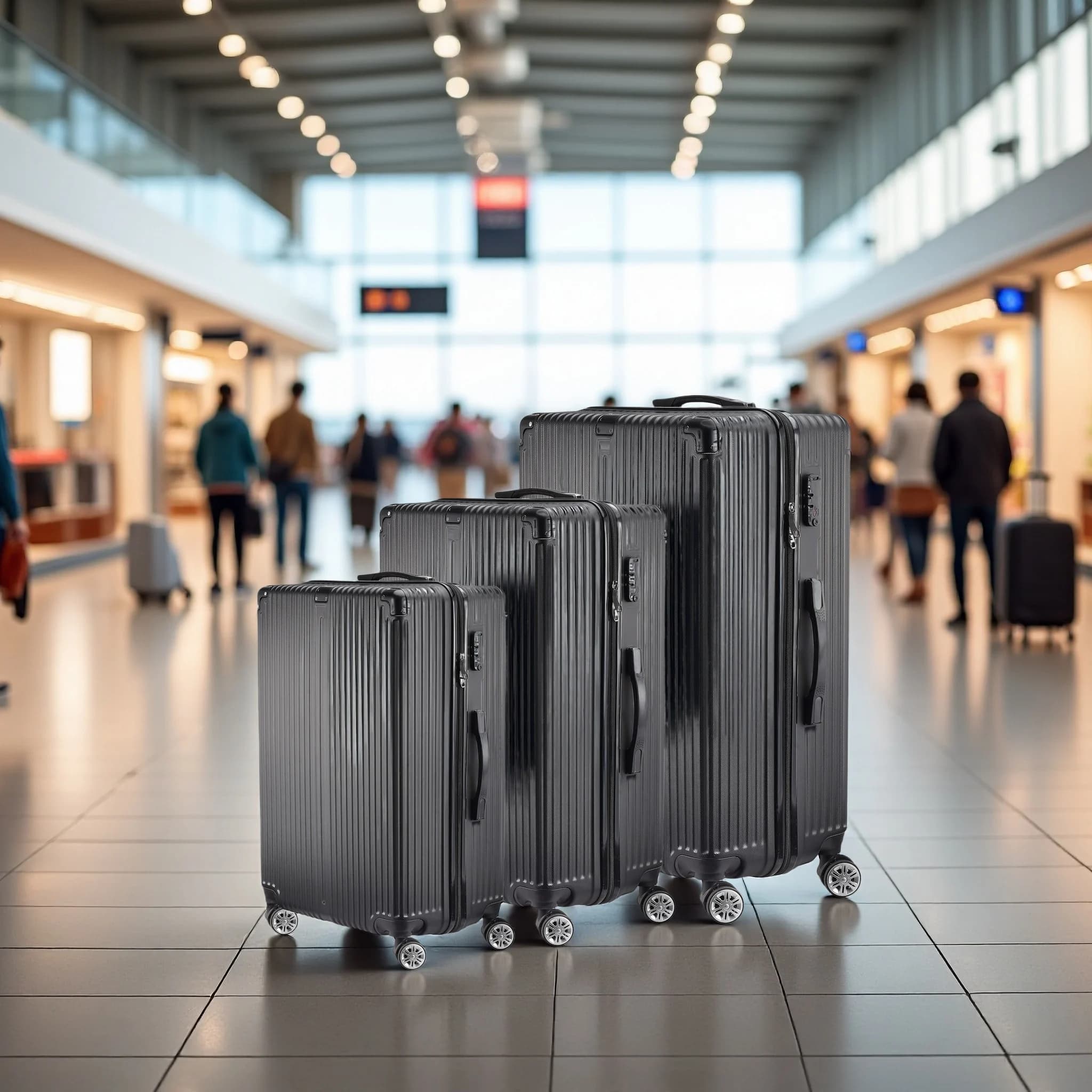 Ensemble de valises Anajqaqia 3 pièces, valise en ABS avec roulettes 360° ° Roues pivotantes et po