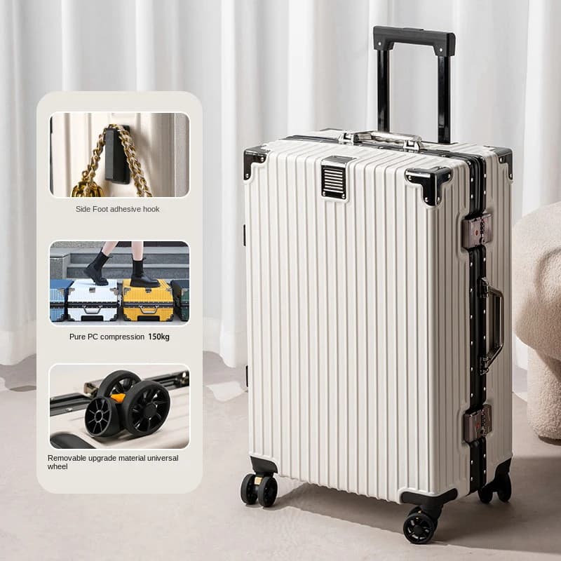 Valise cadre en aluminium 20 pouces boîtier de chariot de transport roues universelles amovibles 22-