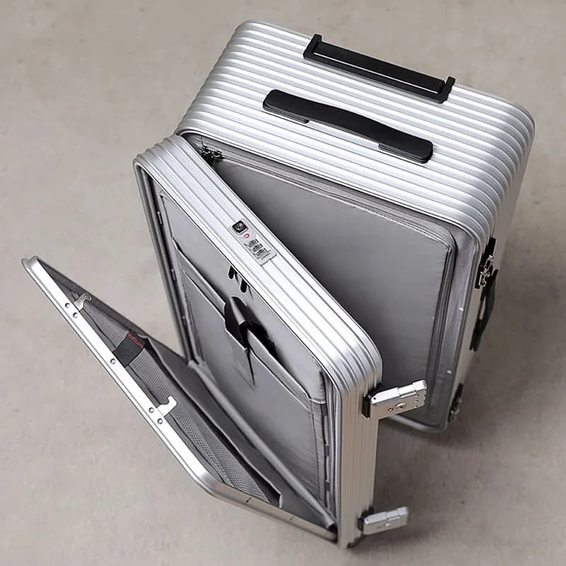 KLQDZMS 20 "24" 26 "28 pouces valise pour hommes tout en aluminium magnésium alliage boîte d'embarqu