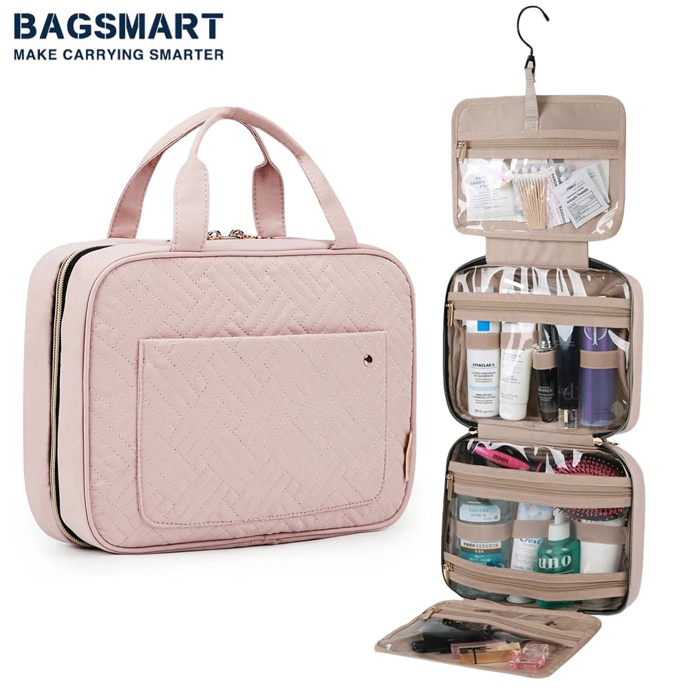 BAGSMART bolsos de maquillaje Sac de rangement de voyage,organisateur de voyage, sac de toilette sus