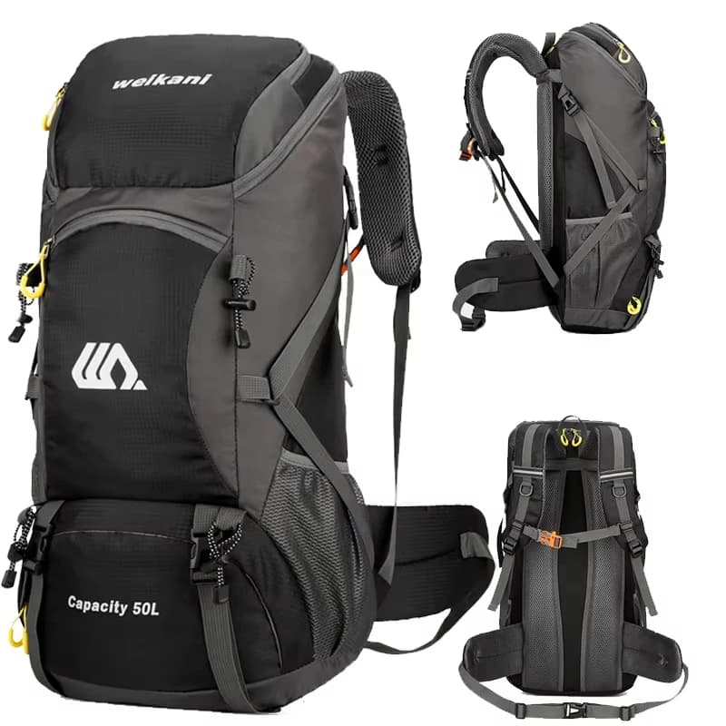 Sac à dos de voyage grand format 50L pour homme, sac à bandoulière imperméable, sac de sport, sac de