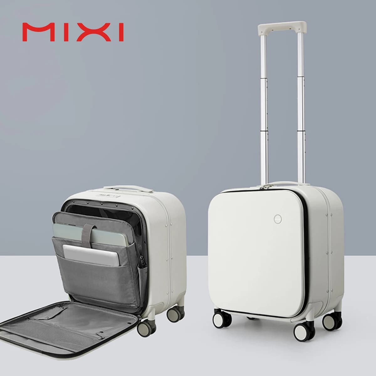 Mixi nouveau Design brevet valise à main femmes 18 pouces bagage roulant hommes Polycarbonate cadre