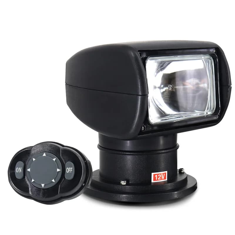 Projecteur marin avec télécommande à 360 degrés, 100W 24v, phare Spot, lumière de recherche pour Yac