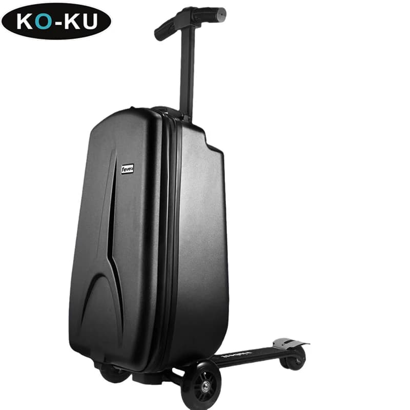 Valise trottinette pliable KO-KU pour enfants de 4 à 15 ans, grande capacité, sur roulettes, valise