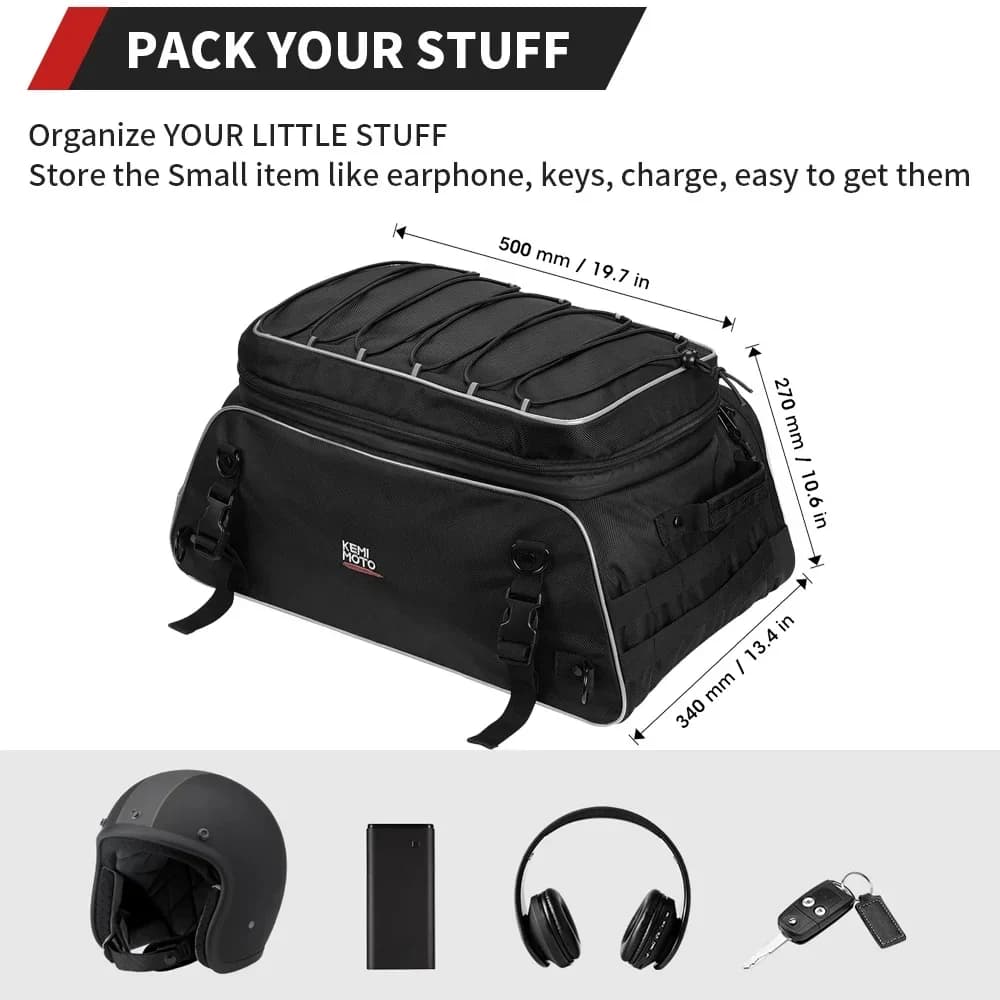 Sacs de selle pour moto, bagages de voyage, sac de coffre souple et pliable pour Touring Road King,