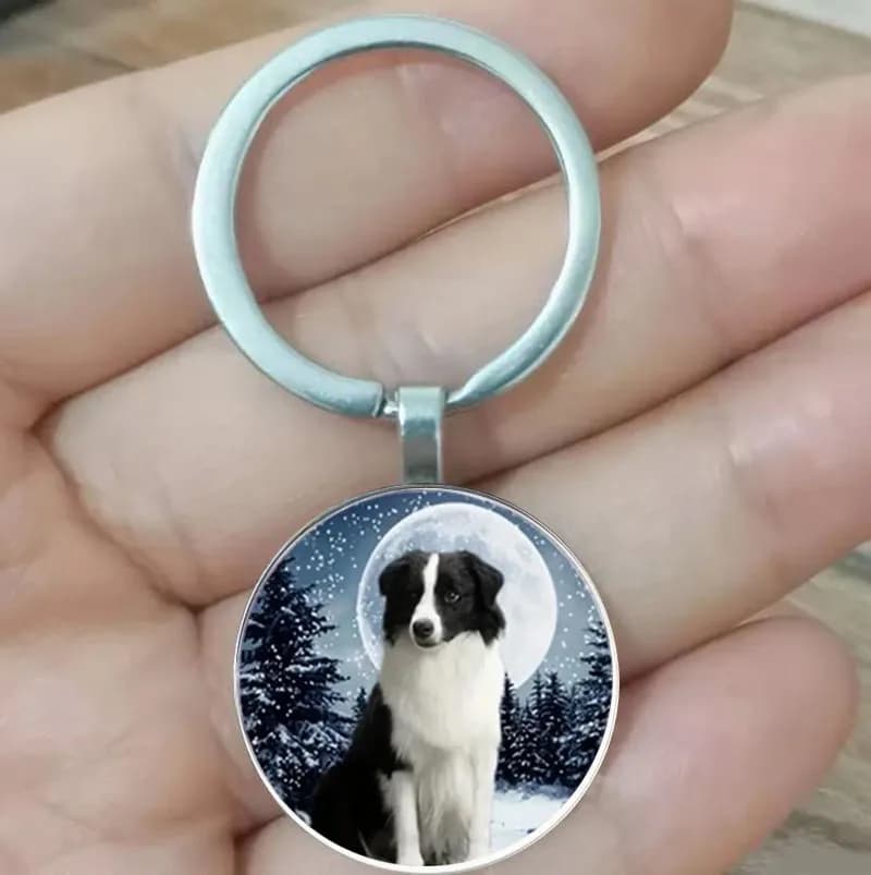 Chaîne de motif de chien de troupeau des contribuables, chaîne de continent, alliage animal, sac d'a