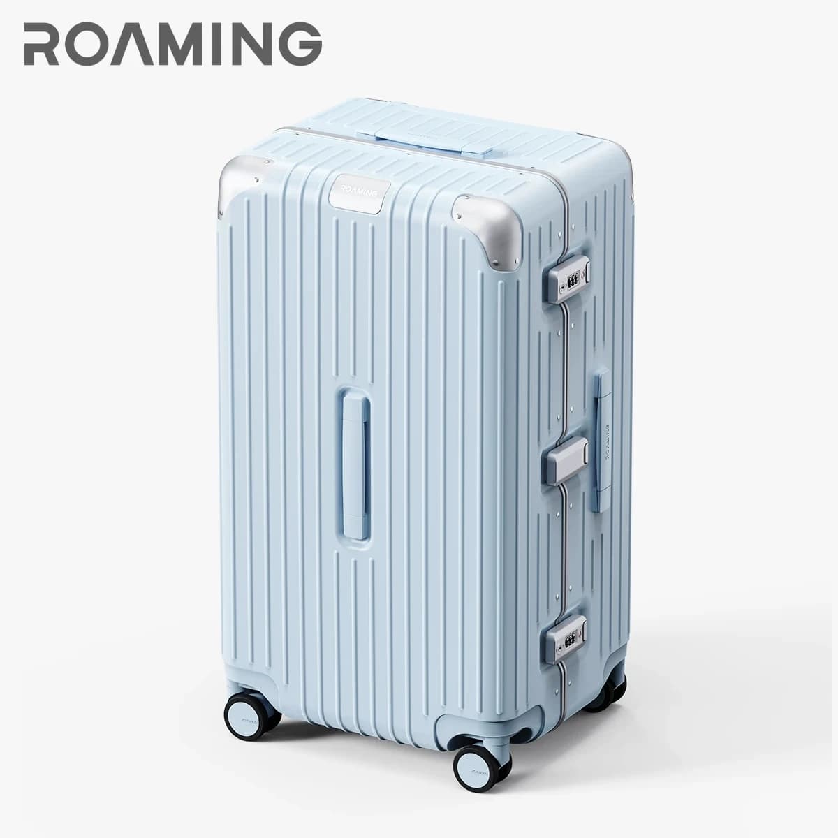 Valise de luxe ROAMING en matériau PC avec cadre en alliage d'aluminium, serrure TSA, bagage à roule