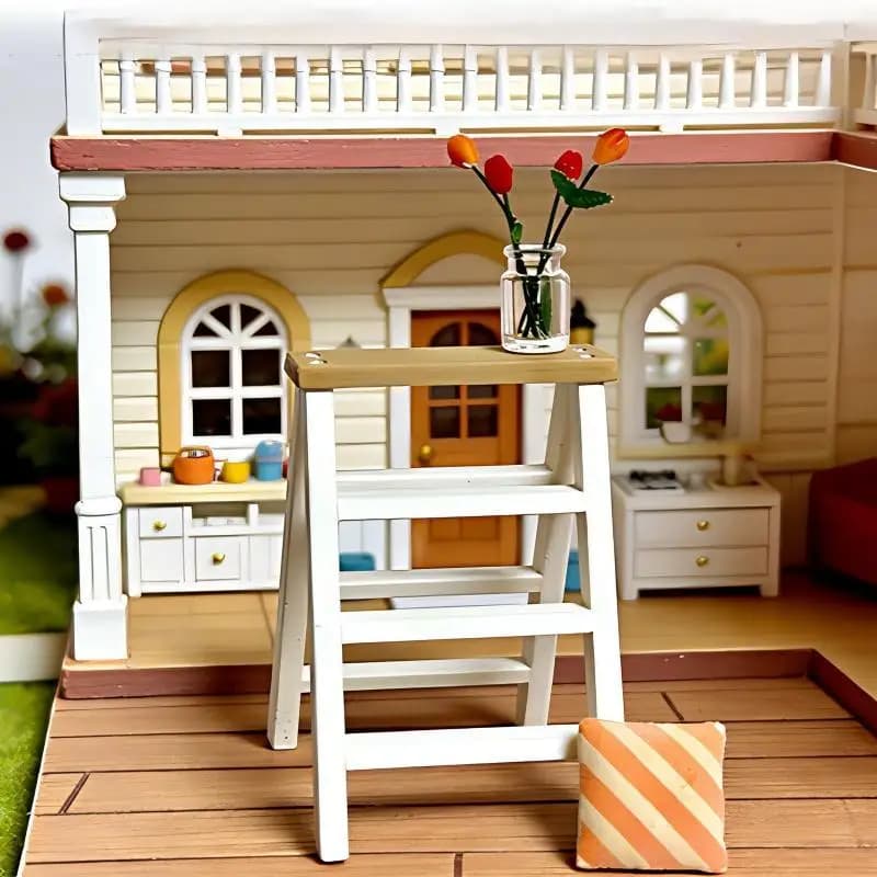 Mini-échelle miniature 1:12, étagère en bois pour maison de poupée, modèle réaliste, décoration de m