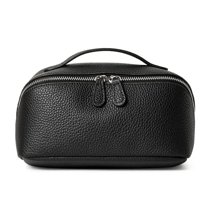 Aidrani - Nouvelle Trousse de Toilette en Cuir Véritable Style Simple pour Femme, Grande Capacité, P