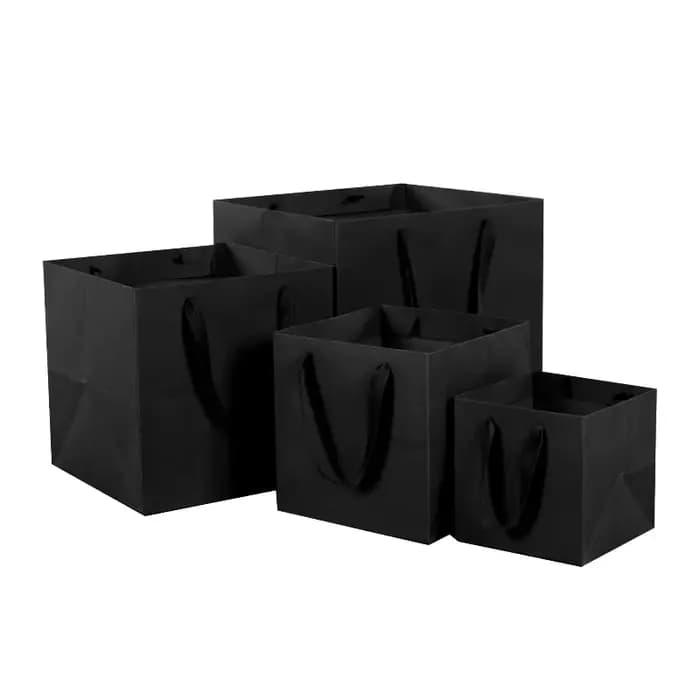 Sac cadeau en papier noir Simple de haute qualité