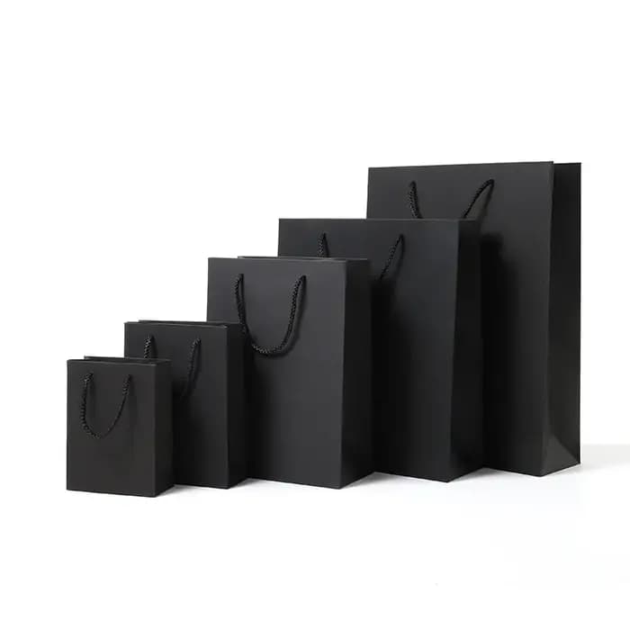 Sac cadeau en papier noir Simple de haute qualité