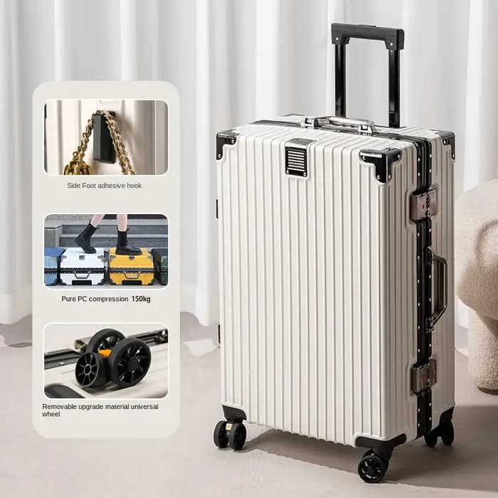 Valise cadre en aluminium 20 pouces boîtier de chariot de transport roues universelles amovibles 22-