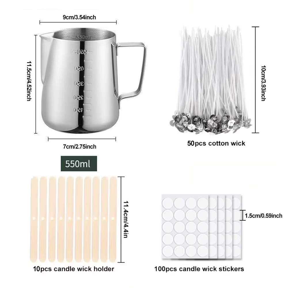 Kit de démarrage pour fabrication de bougies, fournitures comprenant une bougie, autocollant de Pot 