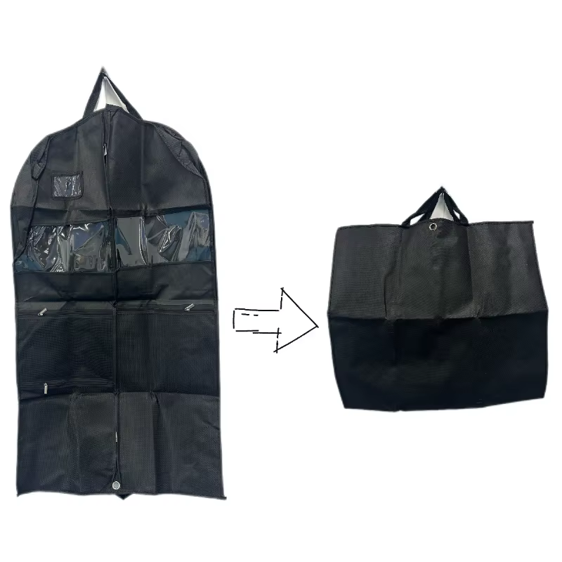 Sac de costume de voyage avec fermeture à glissière, organisateur de rangement de vêtements suspendu