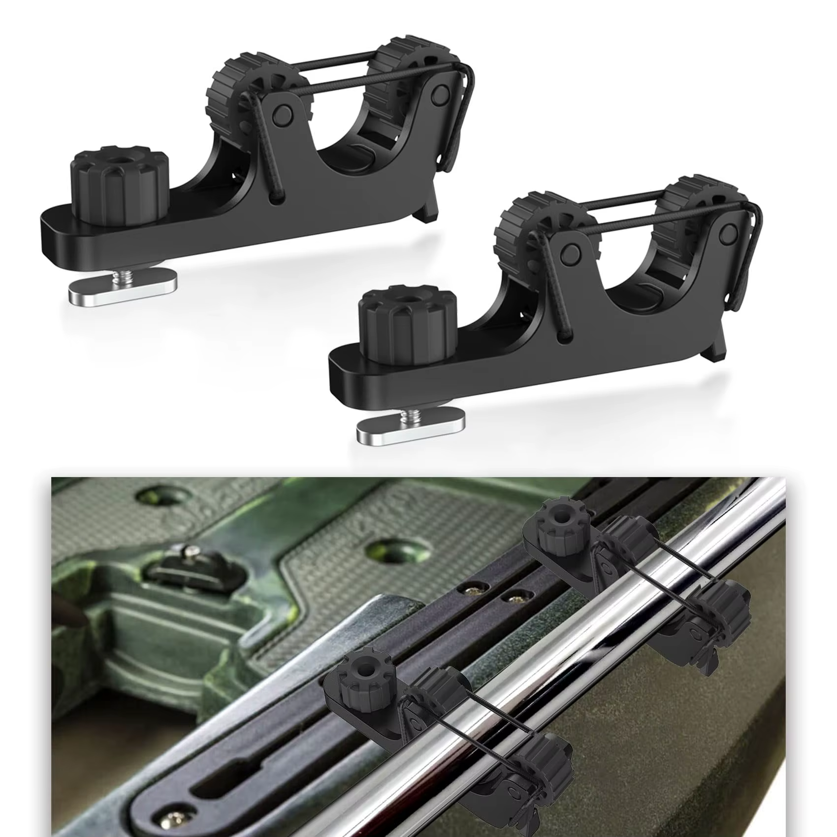 Support extensible pour pagaie de kayak, accessoires de montage sur rail standard, 2 pièces