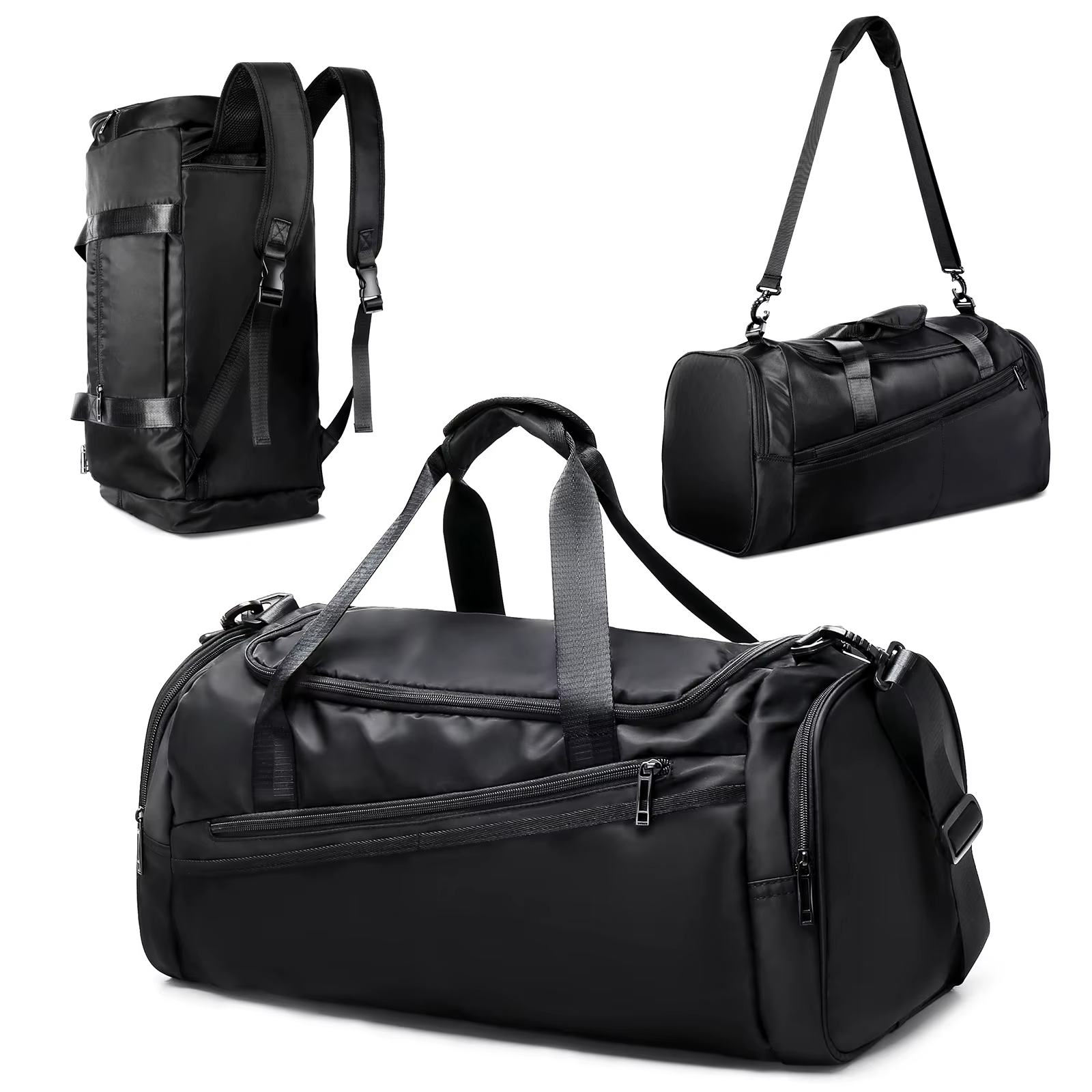 Sac de sport sac polochon de voyage avec poche humide et compartiment à chaussures pour hommes femme