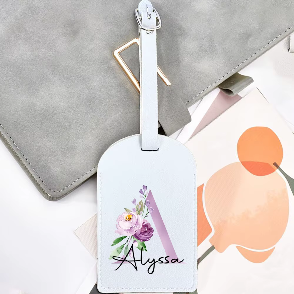 Étiquette de bagage personnalisée avec initiales et nom - Étiquette de valise sur mesure adaptée aux