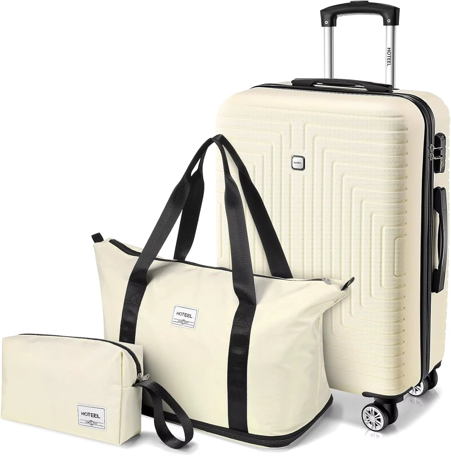 Ensemble de bagages 3 pièces, valises à coque rigide, boîte d'emballage de voyage avec roue, serrure