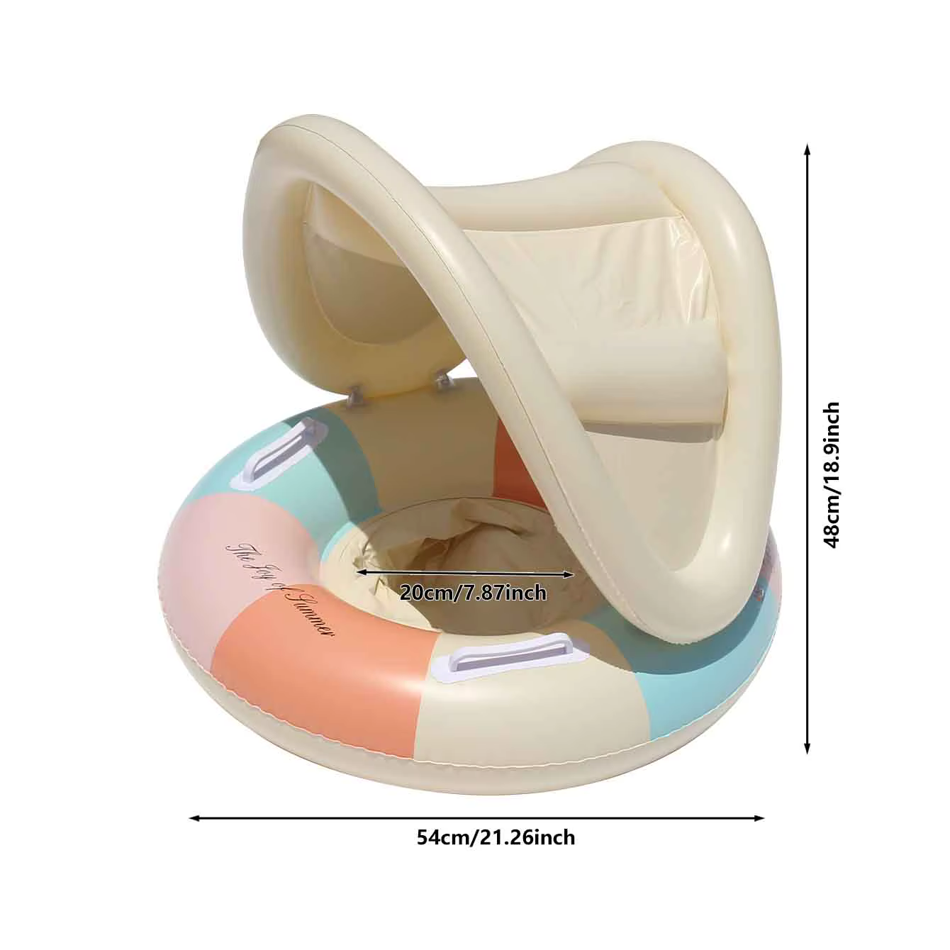 1PC Flotteur de piscine gonflable avec auvent pare-soleil et siège, poignées ergonomiques, pour le p