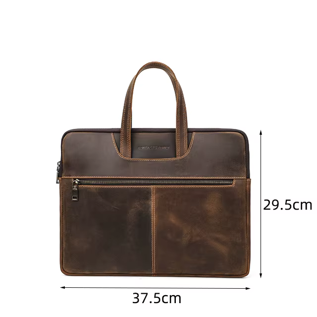 Porte-documents en cuir véritable pour hommes, pochette pour ordinateur portable, sac pour Macbook P