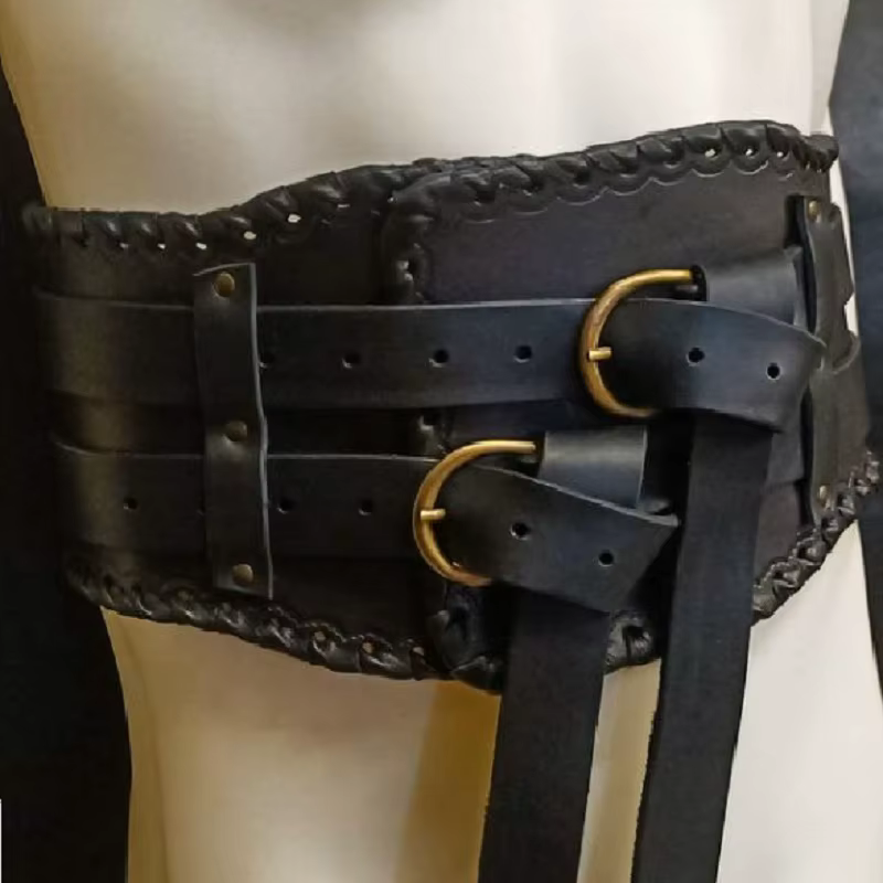 Ceinture large vintage médiévale pour hommes, armures de chevalier, accessoires Steampunk, costume d