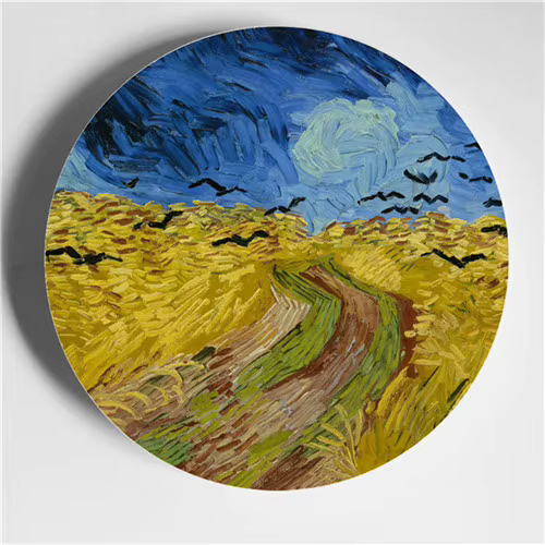 Plaque Murale Décorative en Porcelaine de 6/7/8/10 Pouces, Peinture de Van Gogh, Disque d'Art Créati