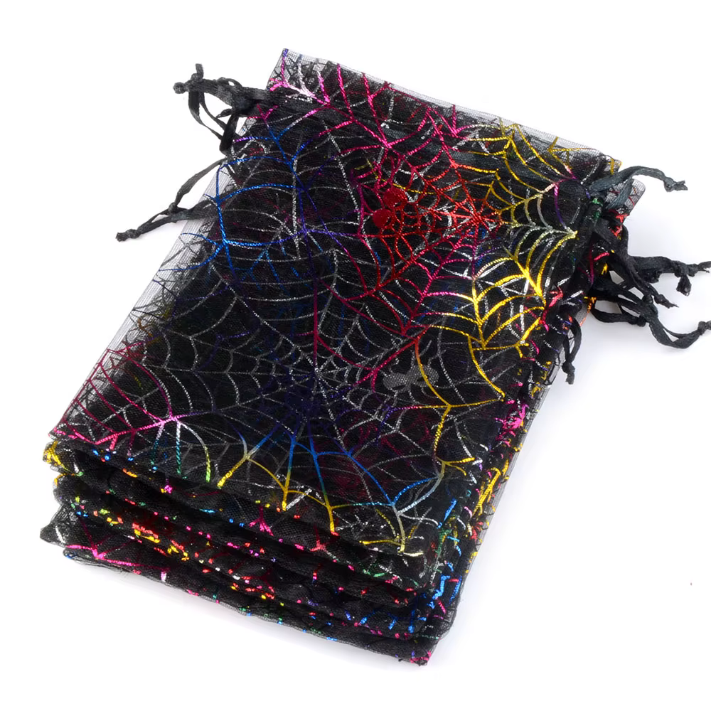 Sac cadeau en toile d'araignée en organza pour Halloween, impression multi-documents, proximité, wst