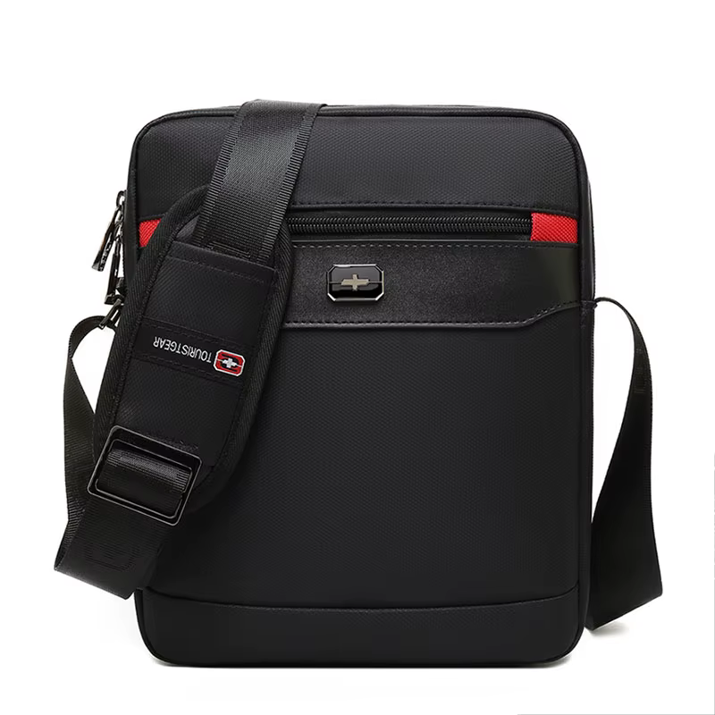 Sacs Oxford noirs vintage pour hommes, sac à bandoulière imperméable, sacoche de messager, sacs à ba