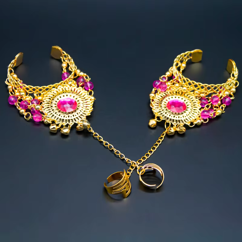 Ensemble d'accessoires indiens en ylène pour la danse du ventre pour femmes, collier en biscuits, bo