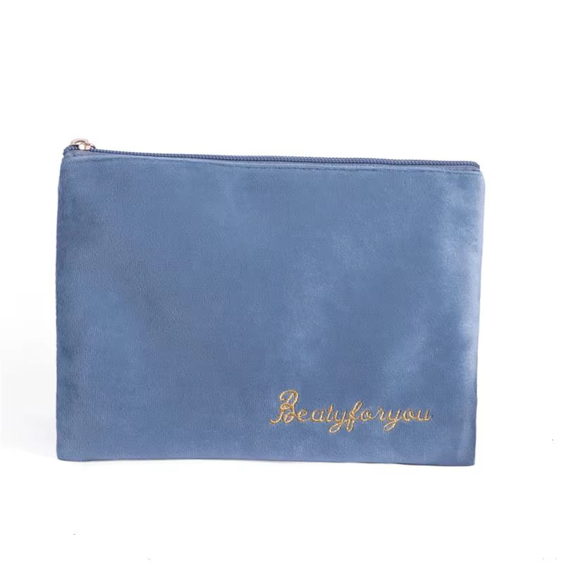 Sac de rangement de maquillage en velours doux pour femme, trousse de toilette pour coussinets, trou