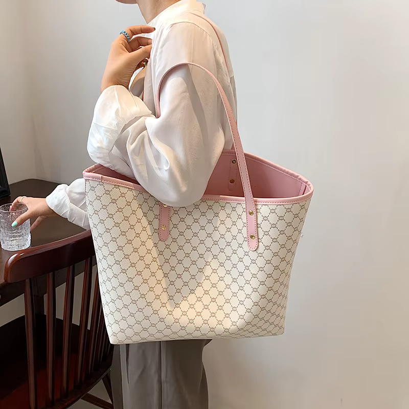 Grand sac à main fourre-tout rayé pour femme, sac à provisions initié, grande capacité, créateur de