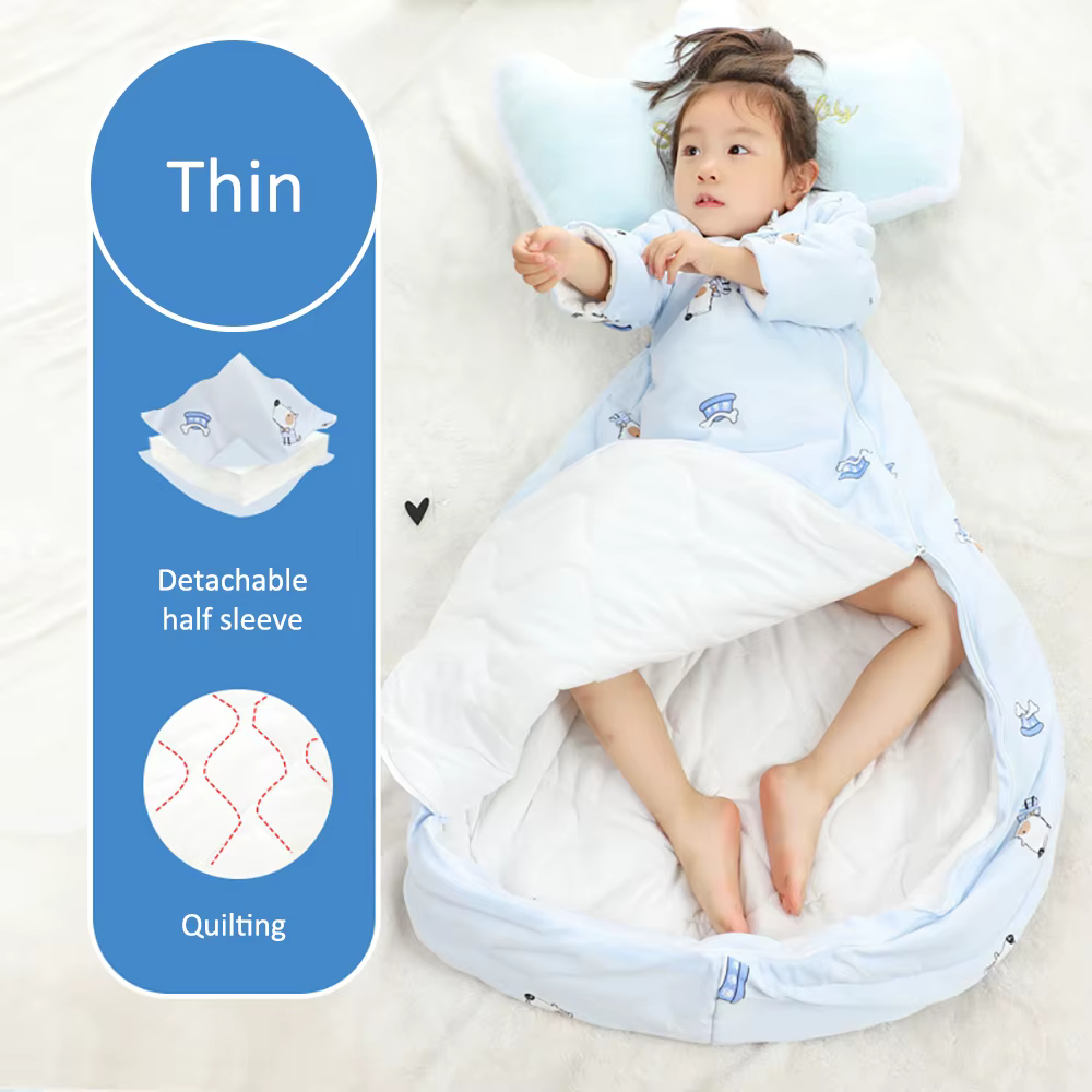 Sac de couchage pour enfants 2.5Tog, sac de couchage pour bébé, manches épaisses détachables, couver