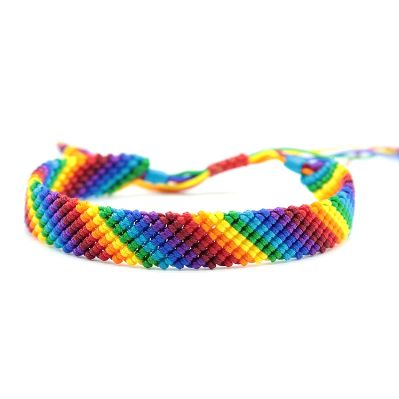 Noter-Bracelets LGBT faits à la main pour hommes et femmes, chaîne tressée, bijoux porte-bonheur, br