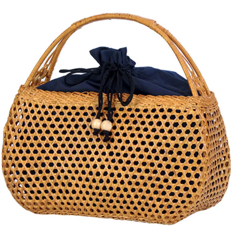 Sac à main bohème en bambou pour femmes, sacoche de plage vintage en rotin ajourée tissée à la main,