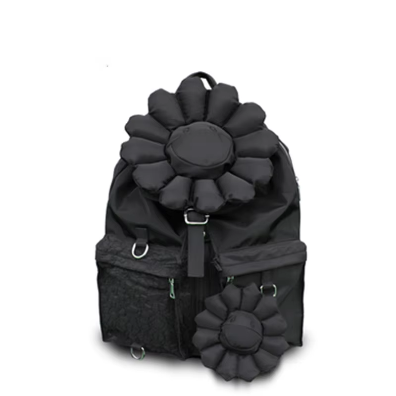 IPinee-Sac à Dos Oxford Grande Capacité pour Femme, Cartable Designer de Luxe avec Fleur de Soleil, 