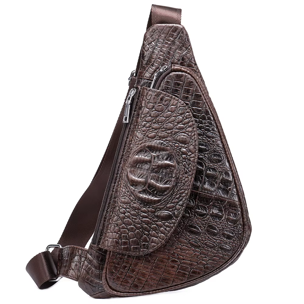 WESTAL-Sacs à bandoulière Croco Designer pour hommes, cuir véritable, sacs initiés, mode, voyage en 