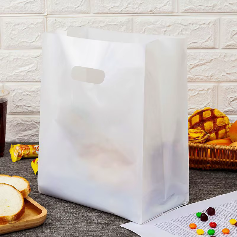 Sacs en plastique monochromes Optics avec poignée, emballage de bijoux, sacs à provisions, sac cadea