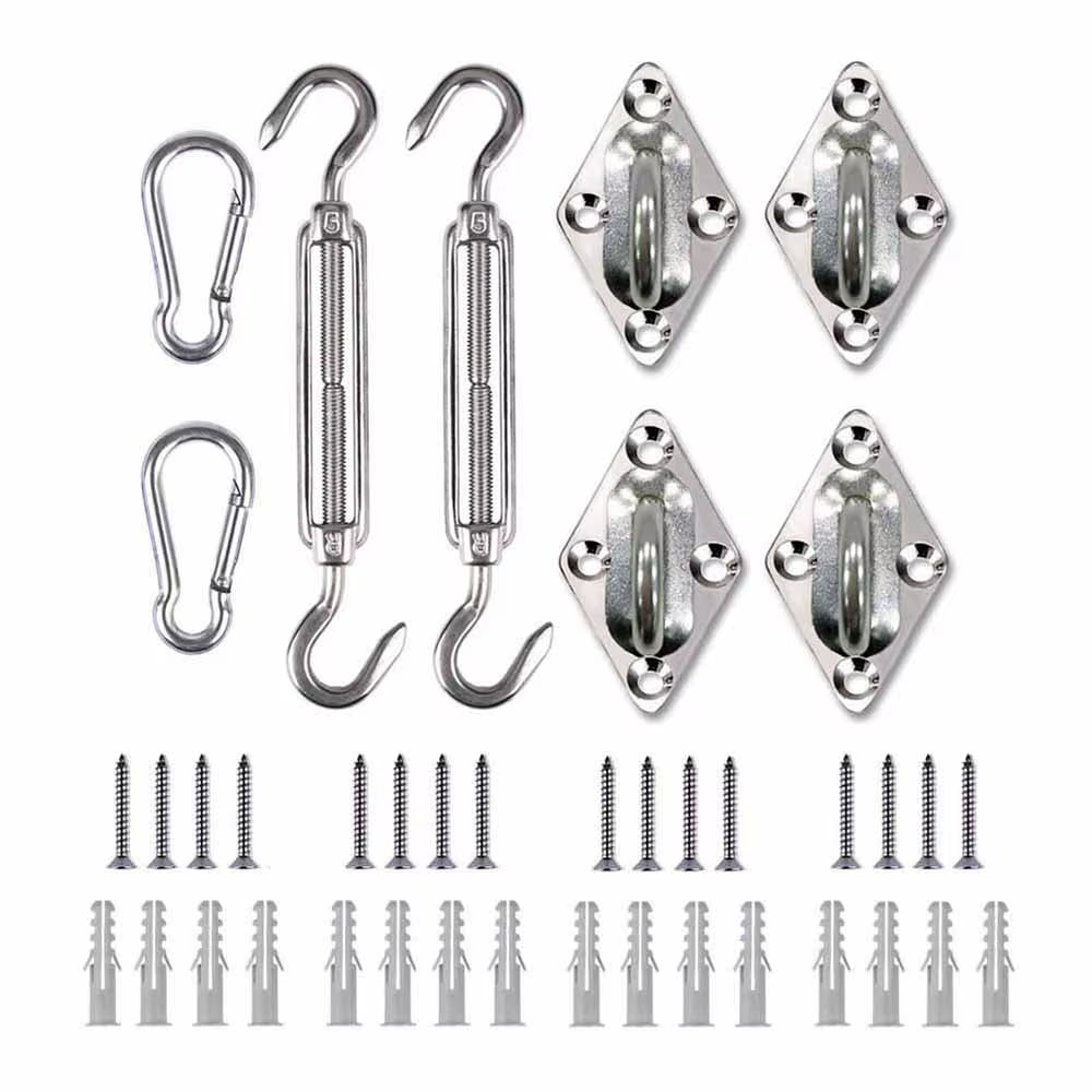 Kit de matériel de voile d'ombrage, abri solaire, accessoires d'auvent, mousqueton en acier inoxydab