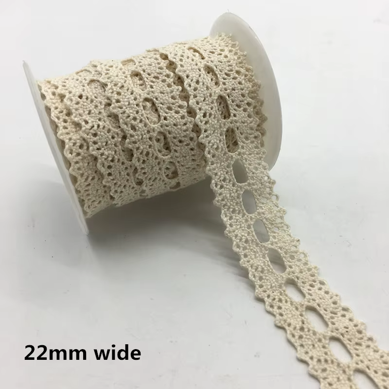 Ruban de tissu en dentelle crocheté, 2 Yards/lot, 22mm de large, pour couture de vêtements, accessoi