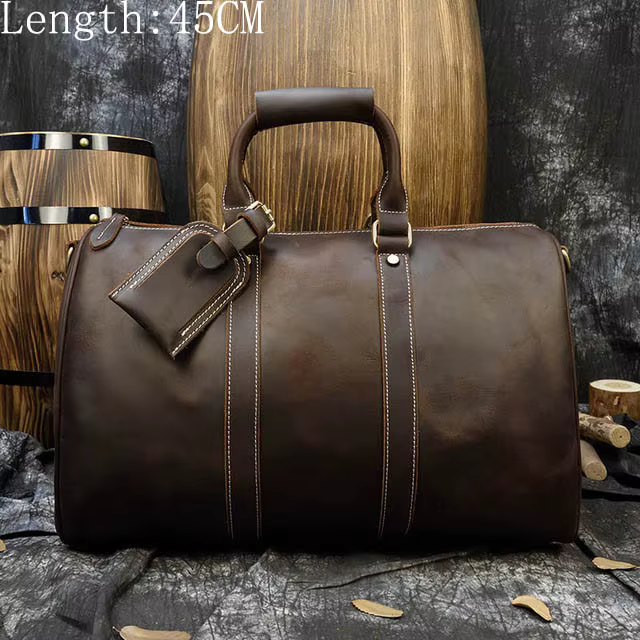 Luufan-Sac de voyage en cuir véritable pour homme, grande capacité, vintage, elin, cheval, homme, ba
